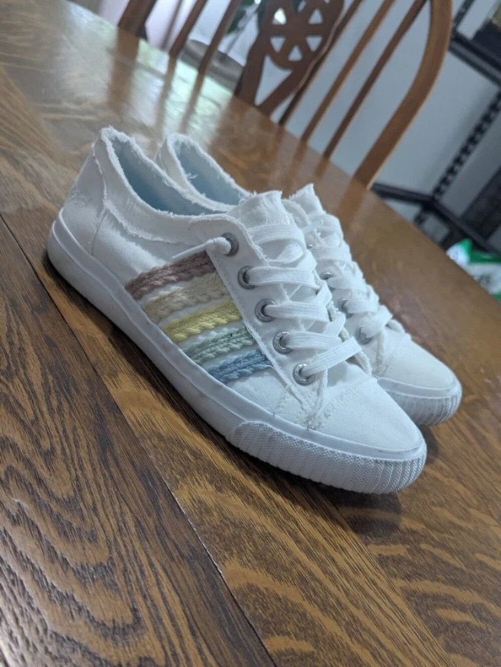 Pride Blowfish Malibu White with Rainbow Detailing Sneakers Size 8 Women